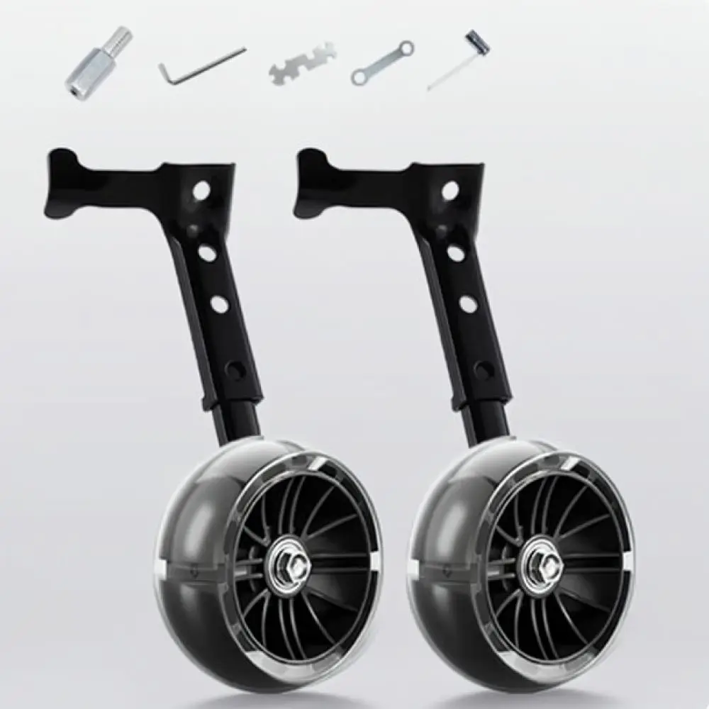 Universal Kids Bike Stabilizer Wheels For Variable Speed Bicycle Heavy Duty Steel Flash Cycling Balance Support Tool