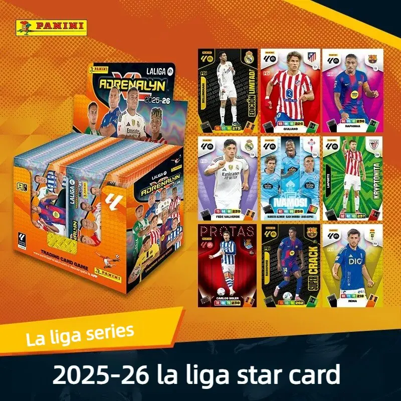 Коллекционные карточки Panini La Liga Adrenalyn XL 2025-26: полный набор, официальная лицензия LaLiga, футбольные карточки для игры и коллекционирования, подарок, игрушки