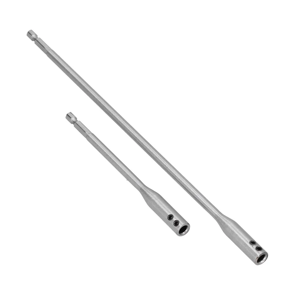 4pcs High Carbon Steel Drill Bit Extension 6 Inch Length / 12 Inch Length 1/4in Hex Shank Wood Spade Bit Round Shank Compatible