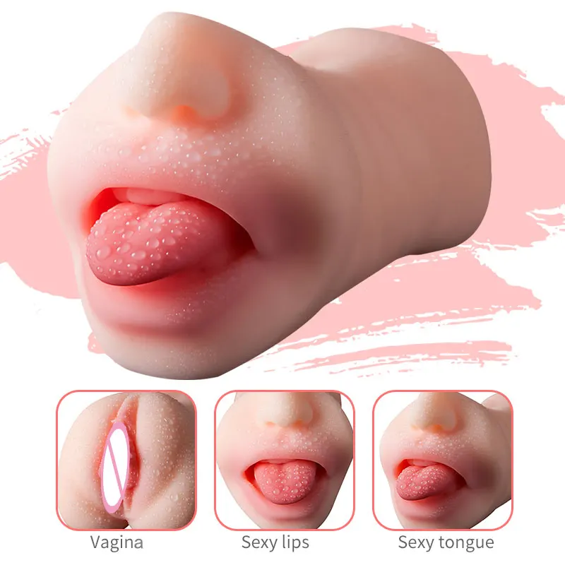 3 in 1 Male Masturbator Realistic Vagina Anal Mouth Real Deep Pussy Throat Sex Toys for Men Women Vaginal Oral Masturbation Cup