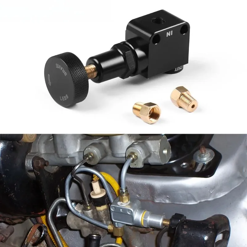 Screw Knob Type Brake Pressure Regulator 1/8-27 NPT Brake Bias Proportion Valve Car Brake Force Adjustment Replacement Hardware