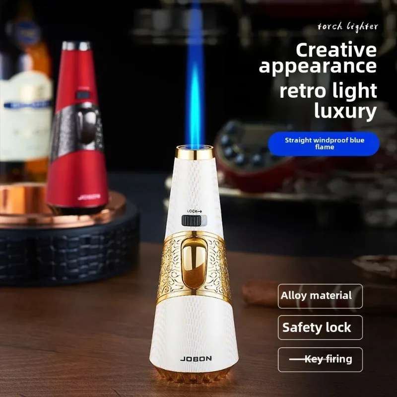 

Newest Retro Metal Luxury Windproof Blue Flame High Temperature Direct Fuel Inflatable Lighter Outdoor Barbecue Camping Igniter