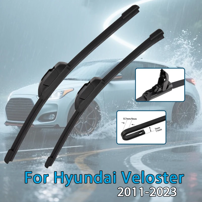 

Щетки стеклоочистителя автомобиля для Hyundai Veloster 2011-2023, лобовое стекло, щетки переднего окна, подходят для U-образного крючка, автомобильные аксессуары
