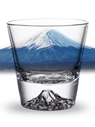 Japanese Style Fuji Mountain Glass Cup Fashioned Rock Glasses Heat-resistant Glass Water Cup Coffee Cup Red Wine Whiskey Glass