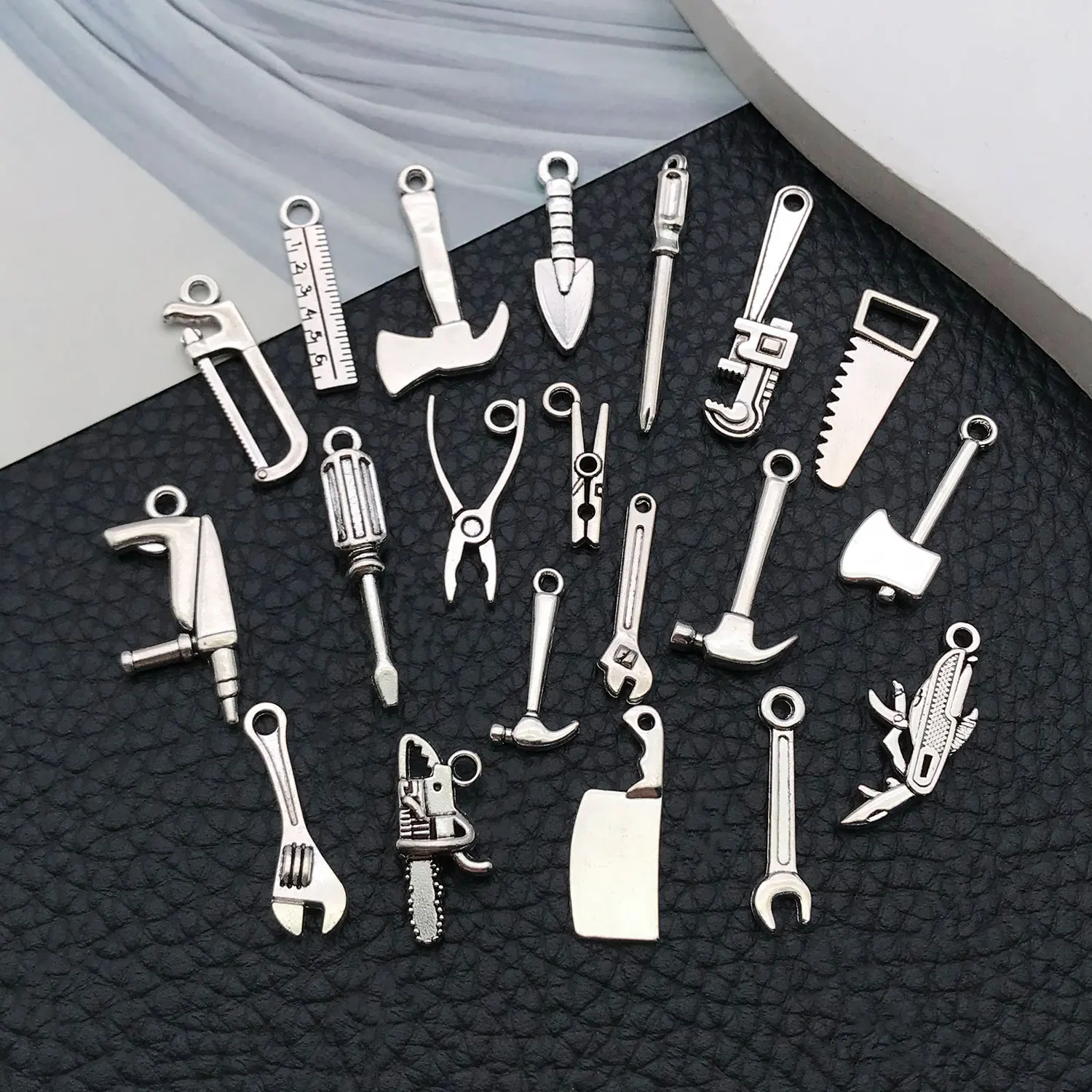 Mix 20 pieces/antique silver tool series fashion jewelry making DIY back to school Halloween Thanksgiving fashion accessories