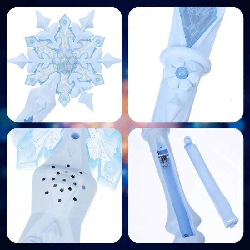 Weihnachten Light Up Glow Schneeflocke Zauberstab Kind Mädchen Cosplay Leuchten Schneeflocke Zauberstab Spielzeug Leuchten Schneeflocke Zauberstab Für Kinder Party