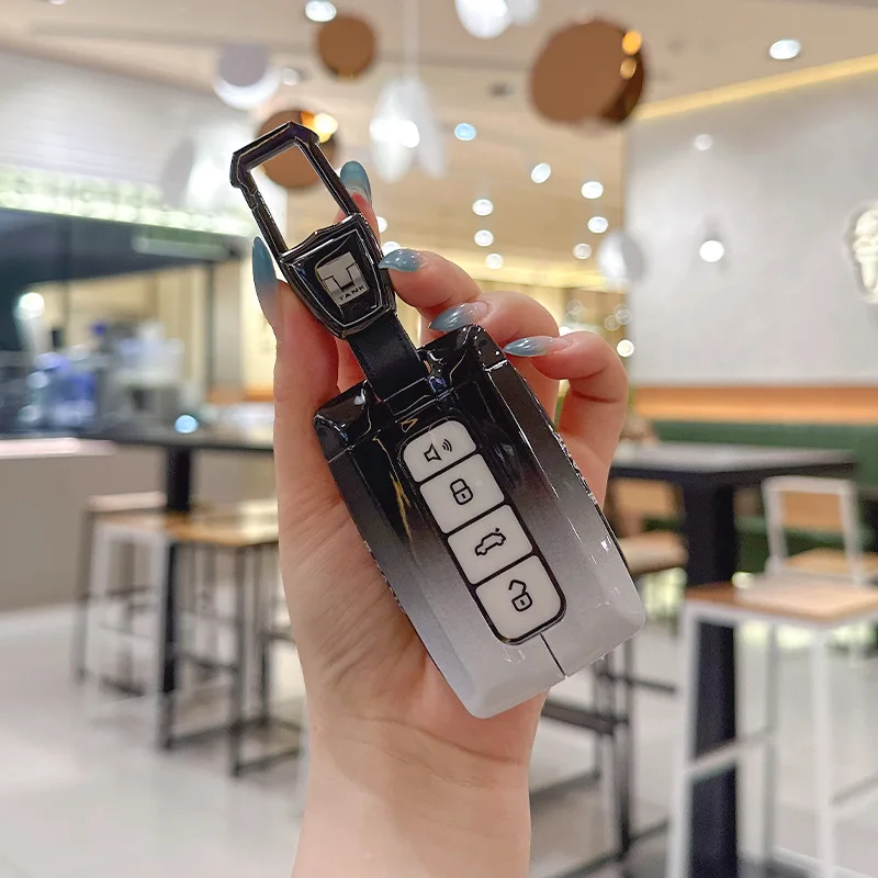 Premium Zinc Alloy Key Cover Case for TANK 300/500/400 Hi4-T/700 - Protective Key Fob Shell Key Bag Chain