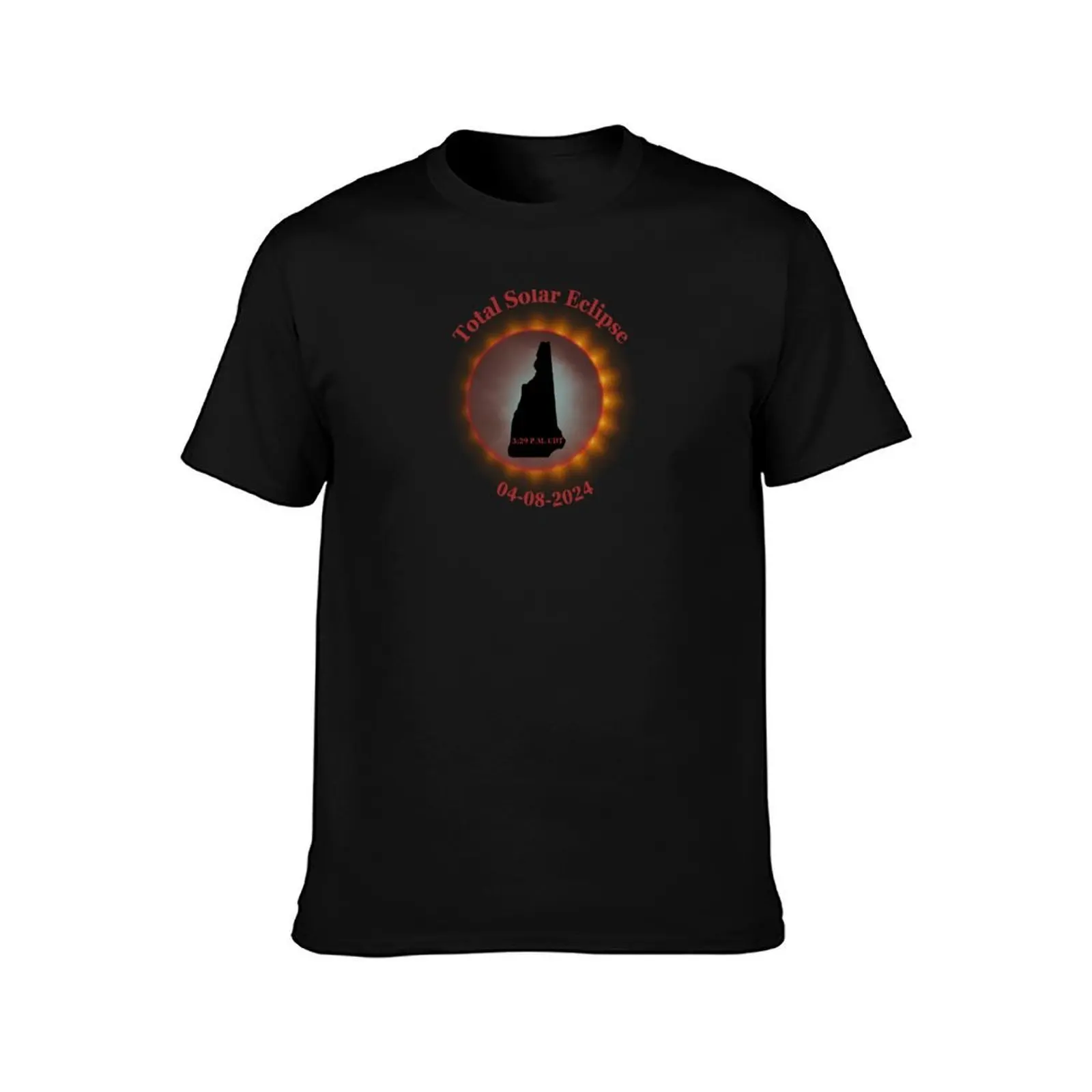 New Hampshire total solar eclipse T-Shirt, Summer Casual Cotton Tee, Oversized Streetwear Tops, Vintage Graphic Print