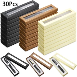 Caixas vazias com janela clara, caixa de papelão, vitrine para jóias lápis caneta esferográfica, casos de presente, 30pcs