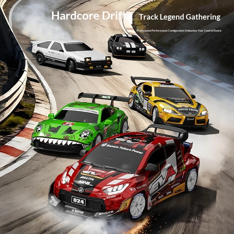 

Gyro Version Sdstar Rc Drift Car 1:24 Scale 4wd D24 Full Proportional Control Two Sets Of Wheels Professional Remote Control Toy