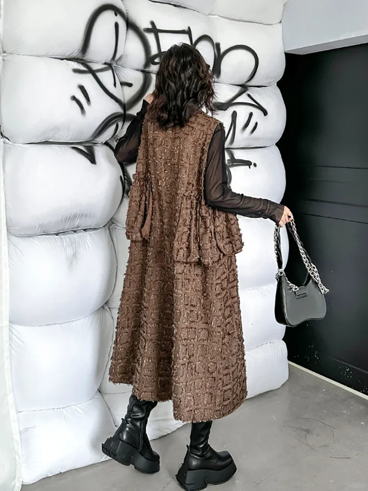 XITAO Vintage Sleeveless Casual Dress Fashion Patchwork Women Autumn Loose All-match Simplicity Street Wind Dress LYD1278