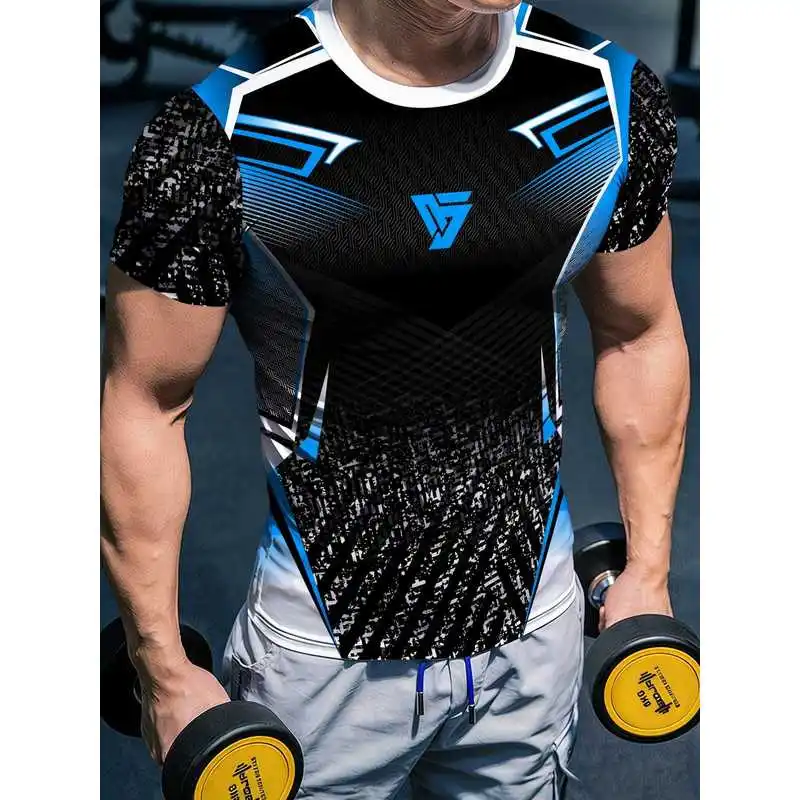 Speed Sports Men's Compression Training Base Layer Short Sleeve T Shirt Breathable Quick Dry Round Neck Print Design No Texture