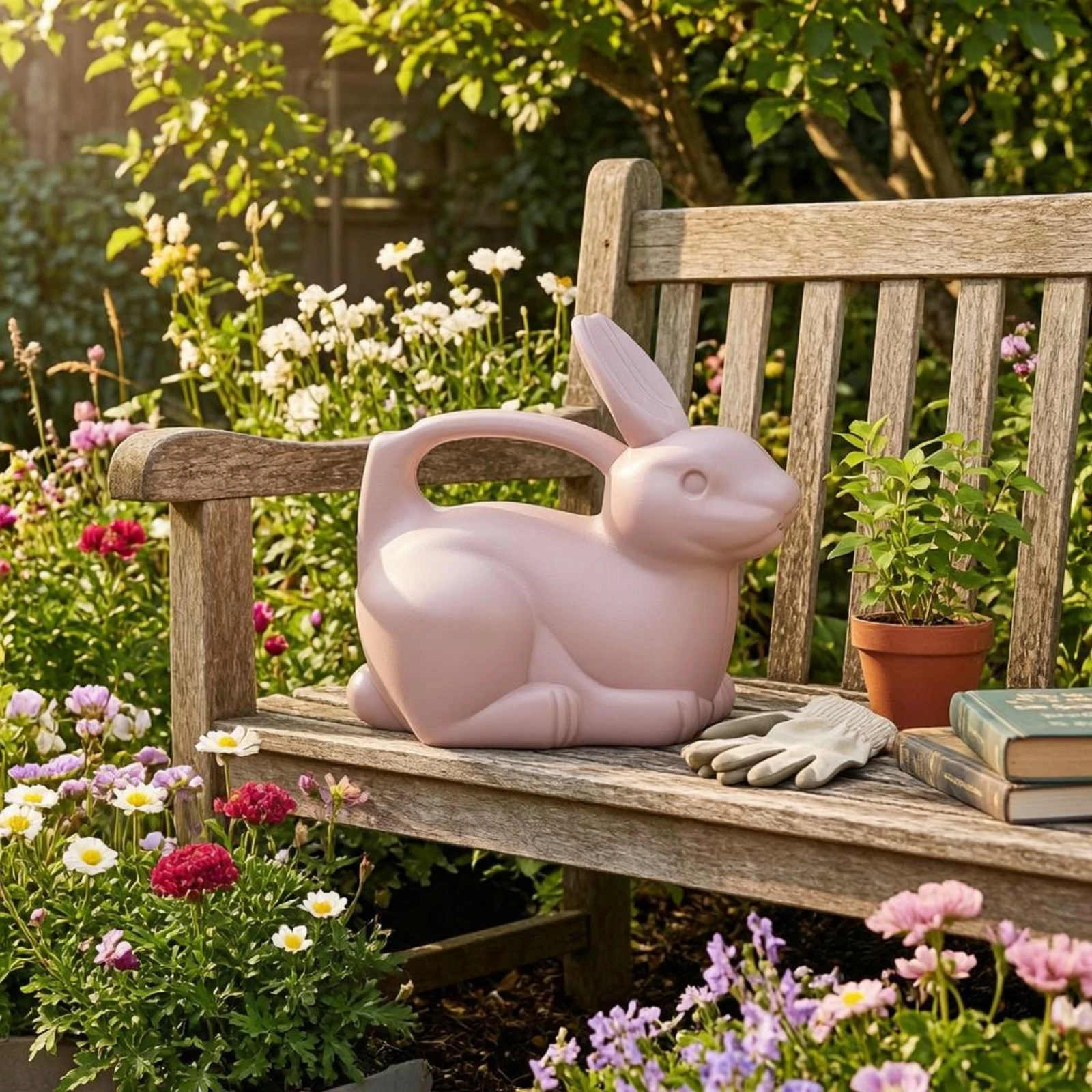 Plastic Rabbit Watering Can Lightweight Plant Care Item Garden Supply Safe Material for Children view 3