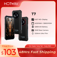 [World Premeire] HOTWAV T7 Rugged Smartphone 6.52'' HD+ Ultra Thin 6280mAh Battery MobilePhone 21MP Rear Android 13 Cellphone