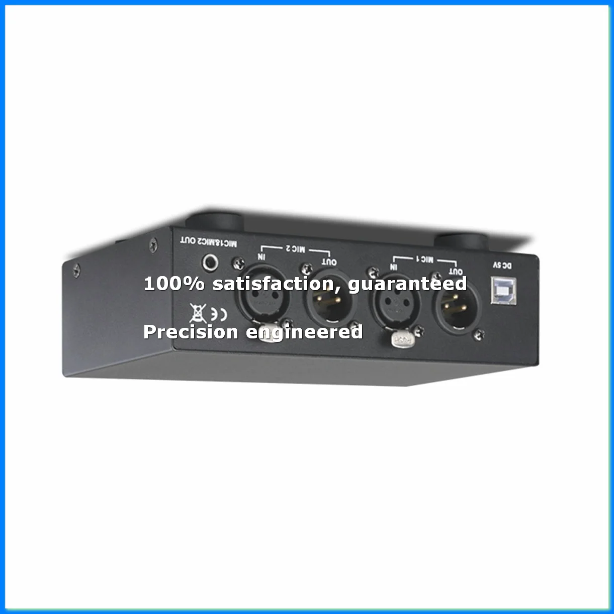 

2 Channel 48V Phantom Power Supply, Universal Compact Phantom Power for Condenser Microphone Music Recording Equipment-ELEC