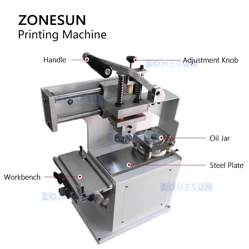 Zonesun Perlengkapan Cetak Pad Printer Pad Vertikal Manual Mesin Cetak Pad Pneumatik ZS-SYY1