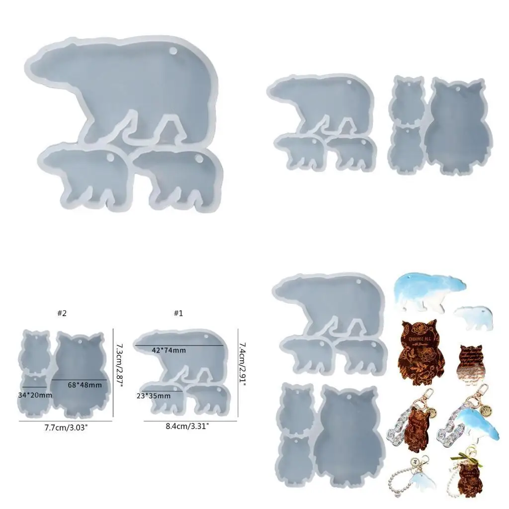 A52E Bear Owl Beow Ceinchains Mould Diy Epoxy Craft Necklace Keychain Jewelry Mouldry