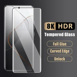 Full Cover Unlock Glass For Xiaomi 14 Ultra 13 Lite 11 10 12S Pro 12X Curved Screen Protector Full Glue redmi note 13 pro plus