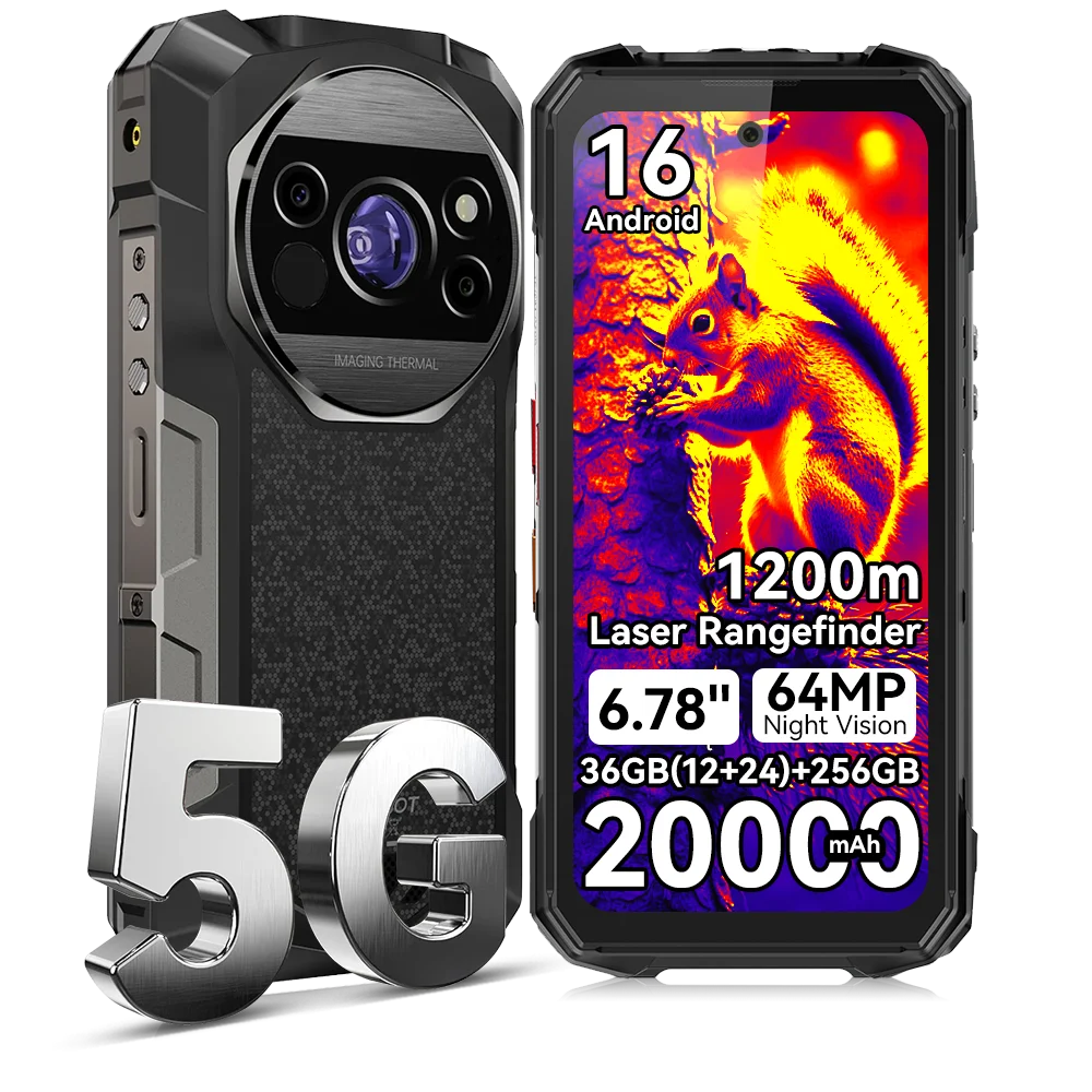 FOSSiBOT F115 UItra 36GB(12+24)RAM+256GB Android 16 20000mAh 64MP Caméra de vision nocturne Premier téléphone robuste au monde à triple vision