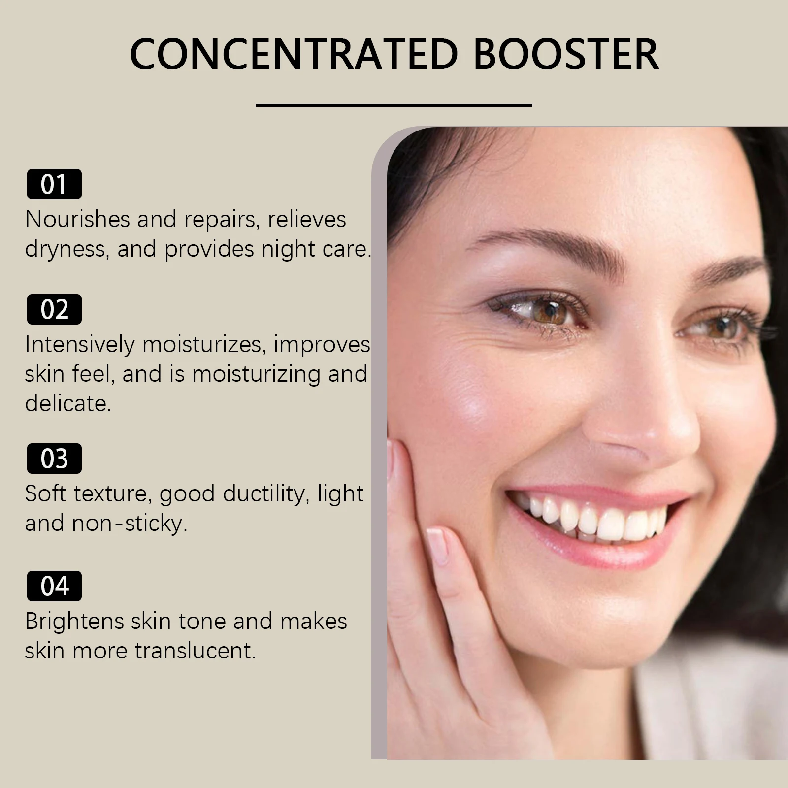 Moisturizing Brightening Essence Concentrated Booster Hydrates Evens Skin Tone Anti-Dryness Smooth Facial Serum for Glowing Skin