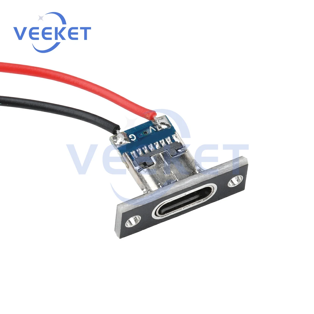 2Pin USB-aansluiting Oplaaddatapoort 2P Striplijn van soldeerverbinding Vrouwelijke connector Jack Voeding Type-C Interface