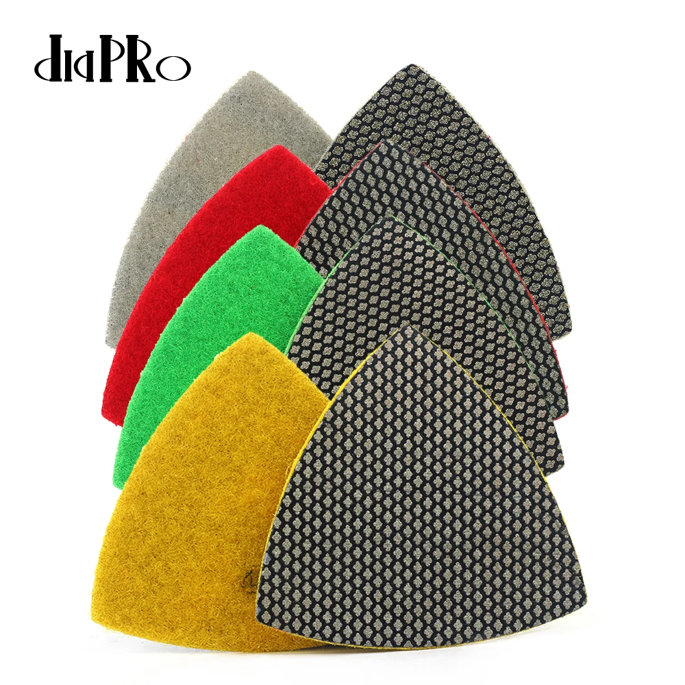 

3"80mm Triangular Diamond Polishing Pads Electroplated Sanding Pad For Multi Tool as Fein Multimaster Dremel Renovator