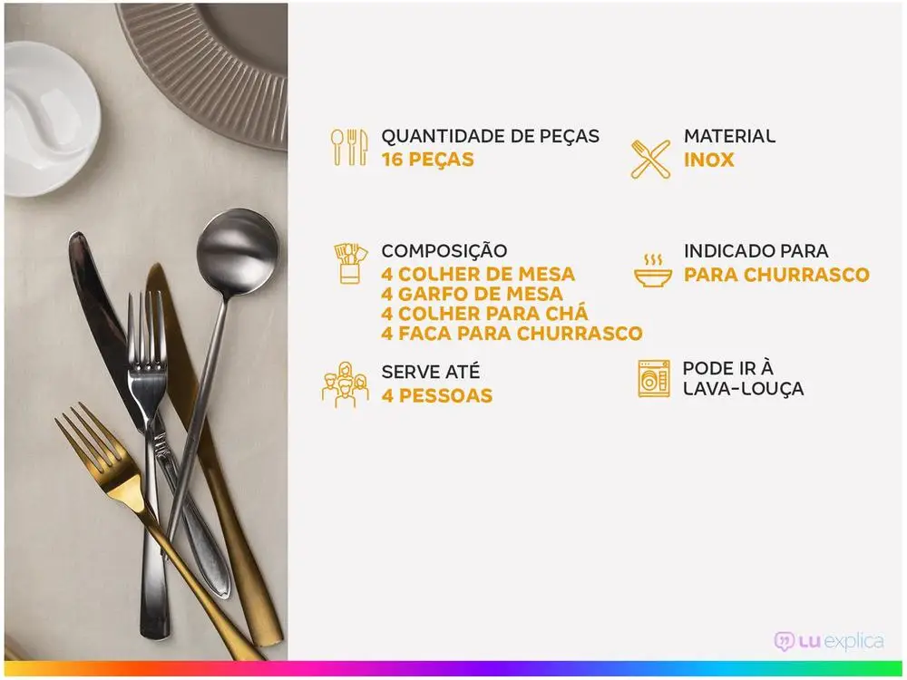 Tramontina Inox 16 Pièces Laguna