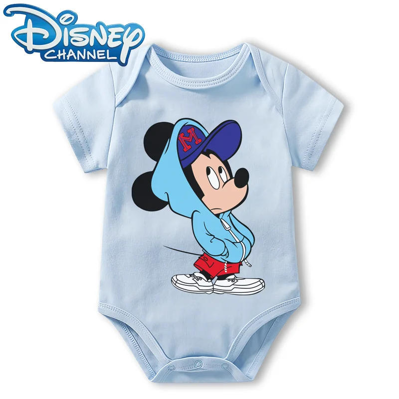 Baby Clothes Bodysuit for Newborn Infant Jumpsuit Boys Girls Disney Mickey Mouse Short Sleeves Romper Onesies 0 To 12 Months