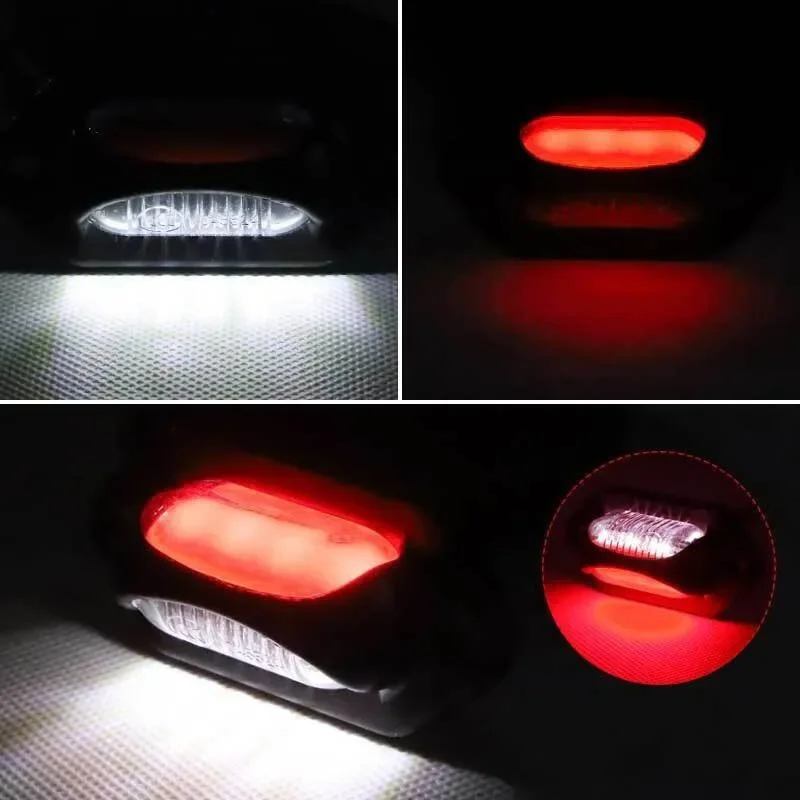 Car License Plate Lamp 12V-24V 8LED Dual Color Signal Lights Warning Light Truck RV Trailer Side Light Clearance Lamps Assembly