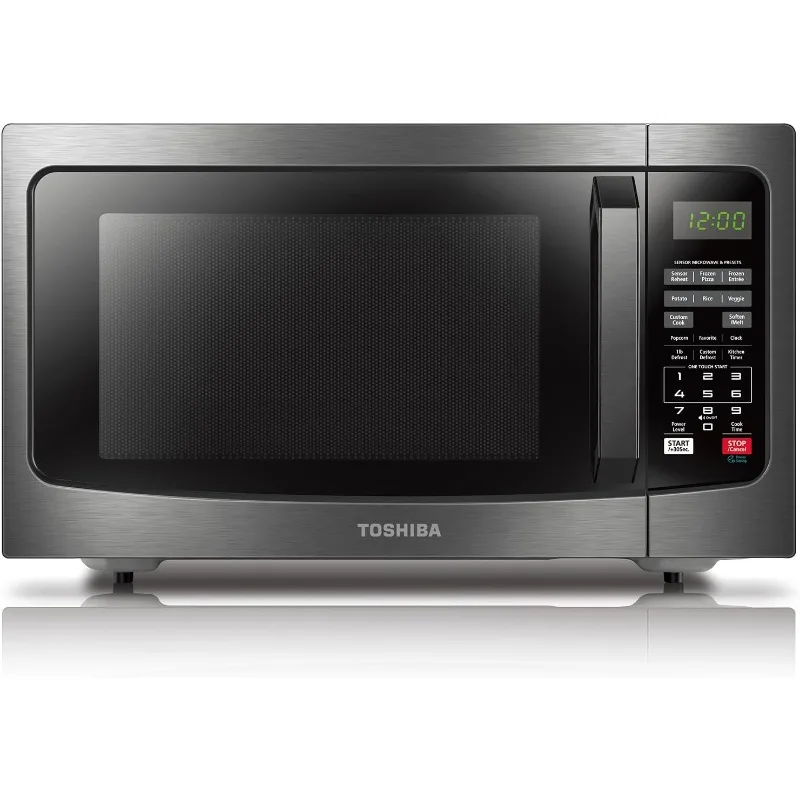 

Countertop Microwave Ovens 1.2 Cu Ft, 12.4" Removable Turntable Mute Function ECO Mode Easy Clean Interior Black Color 1100W