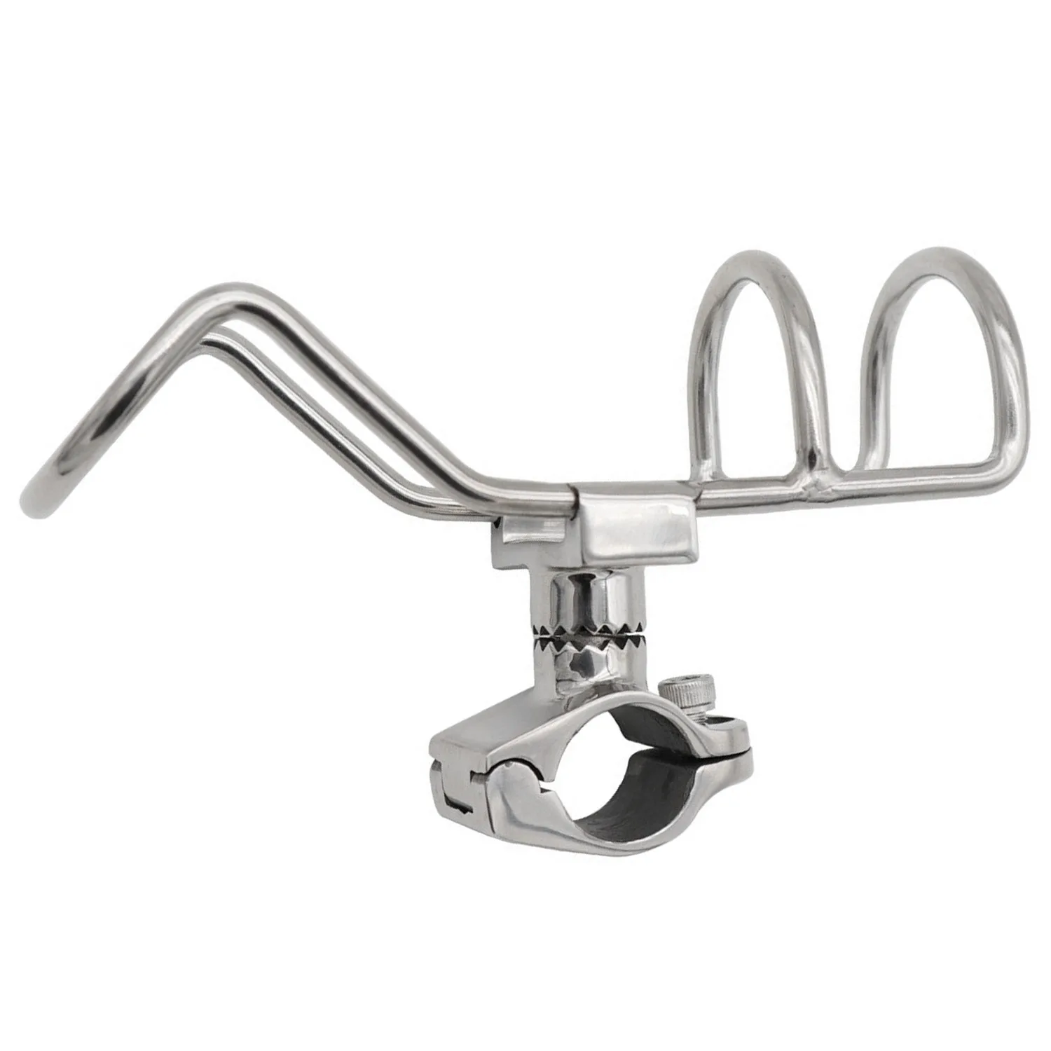 

Marine 1PC 316 Stainless Steel 1" to 1-1/4" Fishing Rod Holder Side Mount Clamp-on Marine Ring Rod Pod