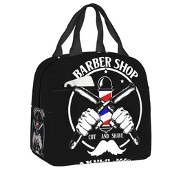 Custom Barber Shop Hairdresser Lunch Bag Women Cooler Thermal Insulated  Box for Kids School Work Picnic Food Tote Bags