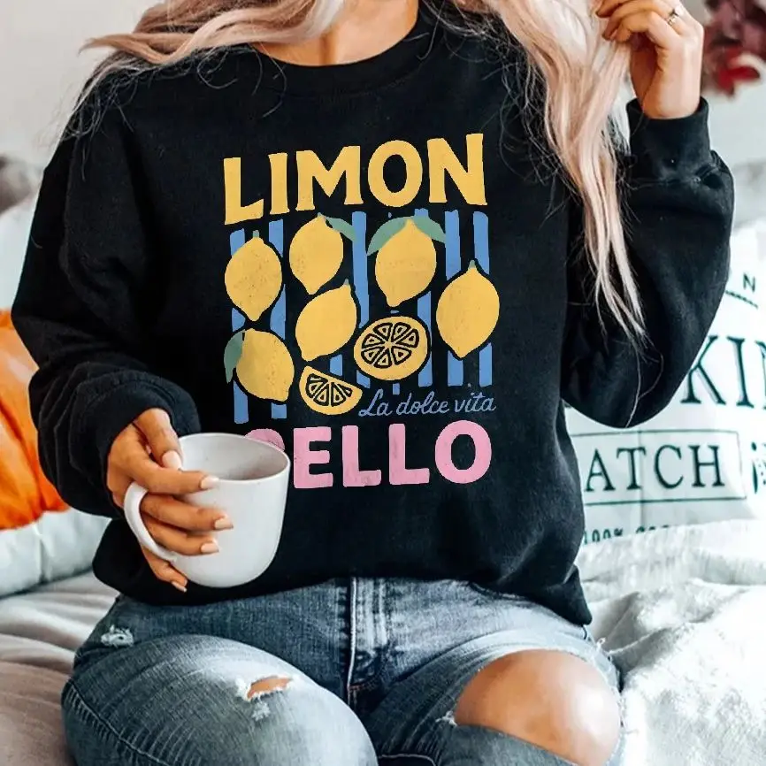 

Retro Vintage Sweatshirt Graphic Hoodies Y2K Tops Casual Daily Wear Unisex Versatile Stylish Pullover Limoncello Bright Colors