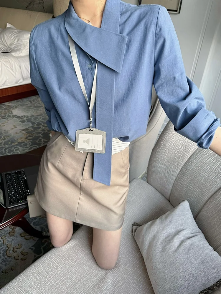 

Zhang a Xing Light Maturi Design Sensation Blouse Stripe Color Blo High Waist Khaki f Skirt Women's Faion Set Spring