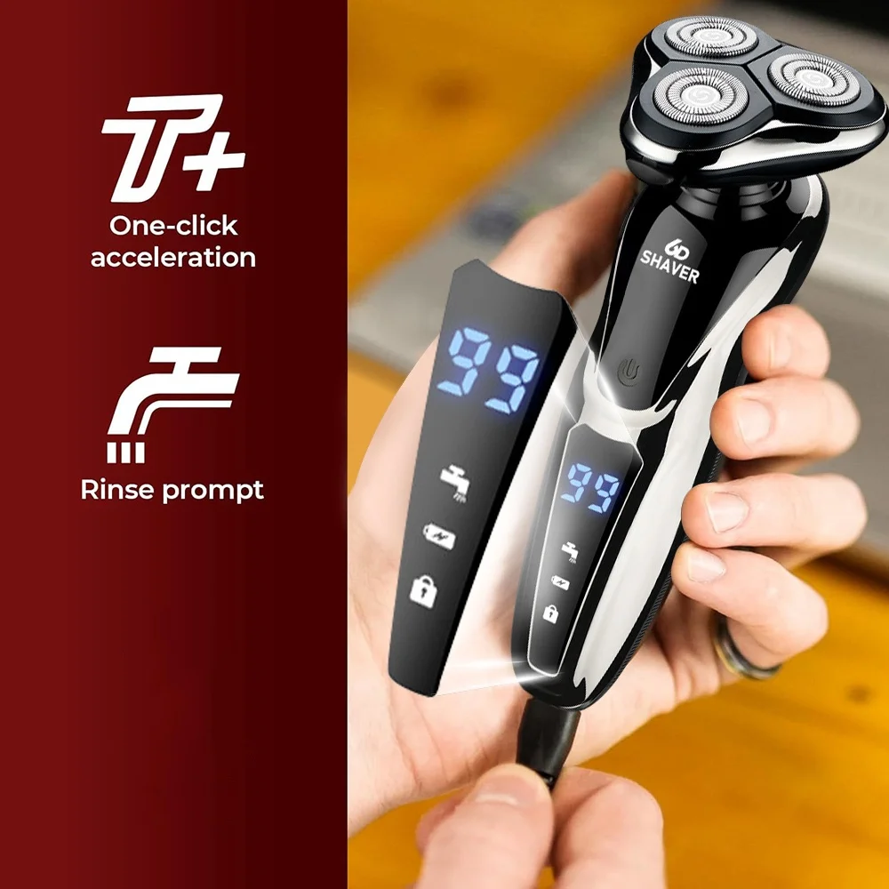 ماكينة حلاقة كهربائية مجموعة المهنية الحلاقة مقاوم للماء اللحية الأنف الوجه الشعر المتقلب الروتاري ثلاثية الأبعاد العائمة الحلاقة قابلة للشحن للرجال