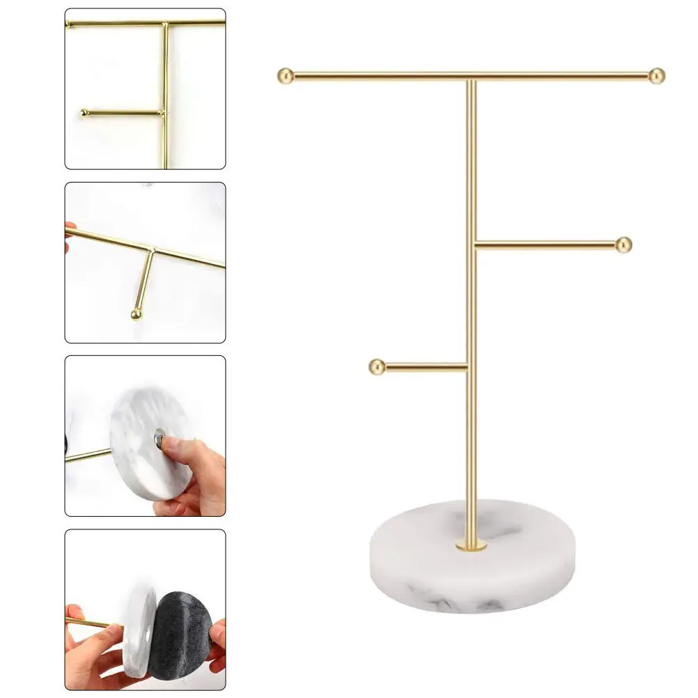 

1Pcs Jewelry Stand Holder Premium Marble Metal Watch Display Stand for Bracelets Bangles Storage Rack Display Organizer