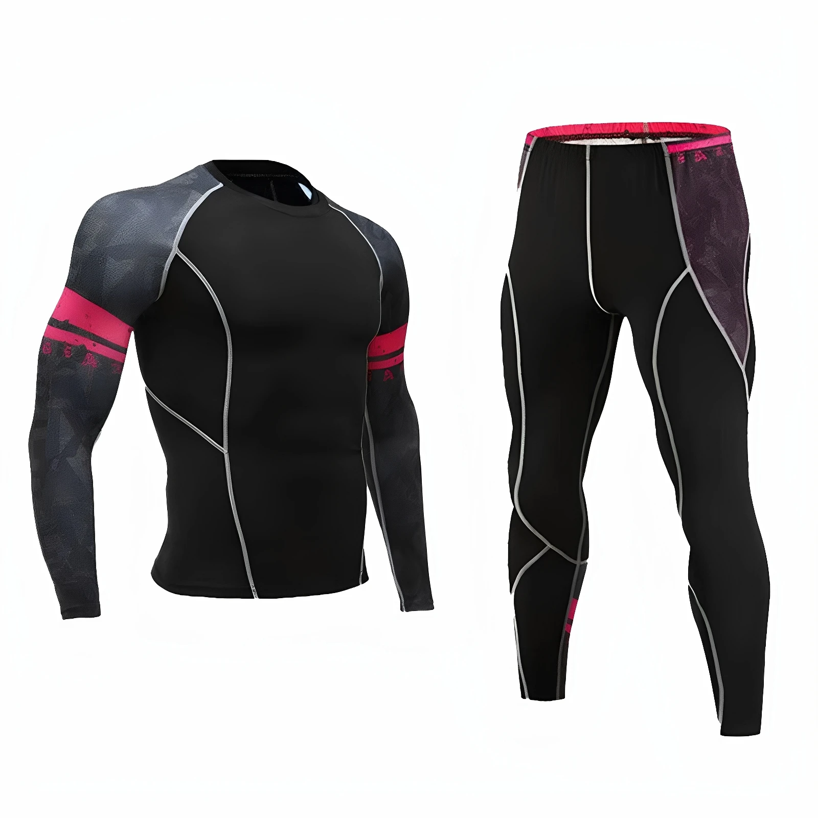 GPCROSS Men Motorcycle Underwears Suits Sport Quick drying Perspiration Fitness Base Layers Tight Tops&Pants Sportswear Underwea