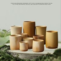 Retro Natural Carbonized Bamboo Tea Cups Multi Size Mini Bamboo Coffee Beer Sake Cup