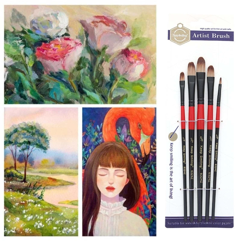Bộ 5 Cọ Sơn Bộ Nghệ Sĩ Bàn Chải Lông Nylon Màu Nước Cọ Màu Nước Gouache Vẽ Mặt Trang Sức Giọt