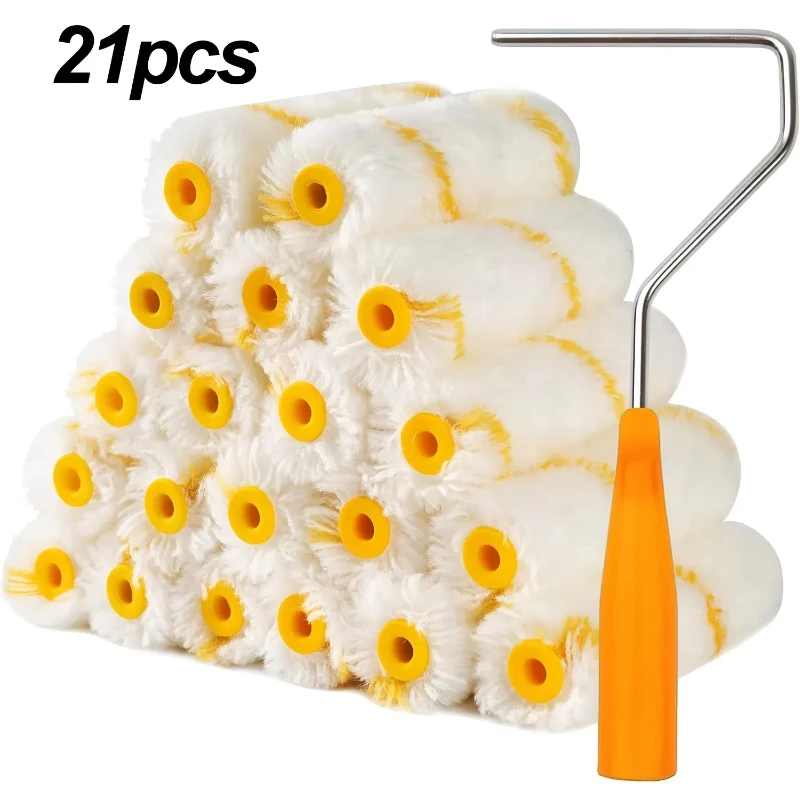 

21pcs Premium Paint Roller Kit with 4 Inch Rollers and Covers for Professional Wall Finish Commercial Use Hotel Restaurant