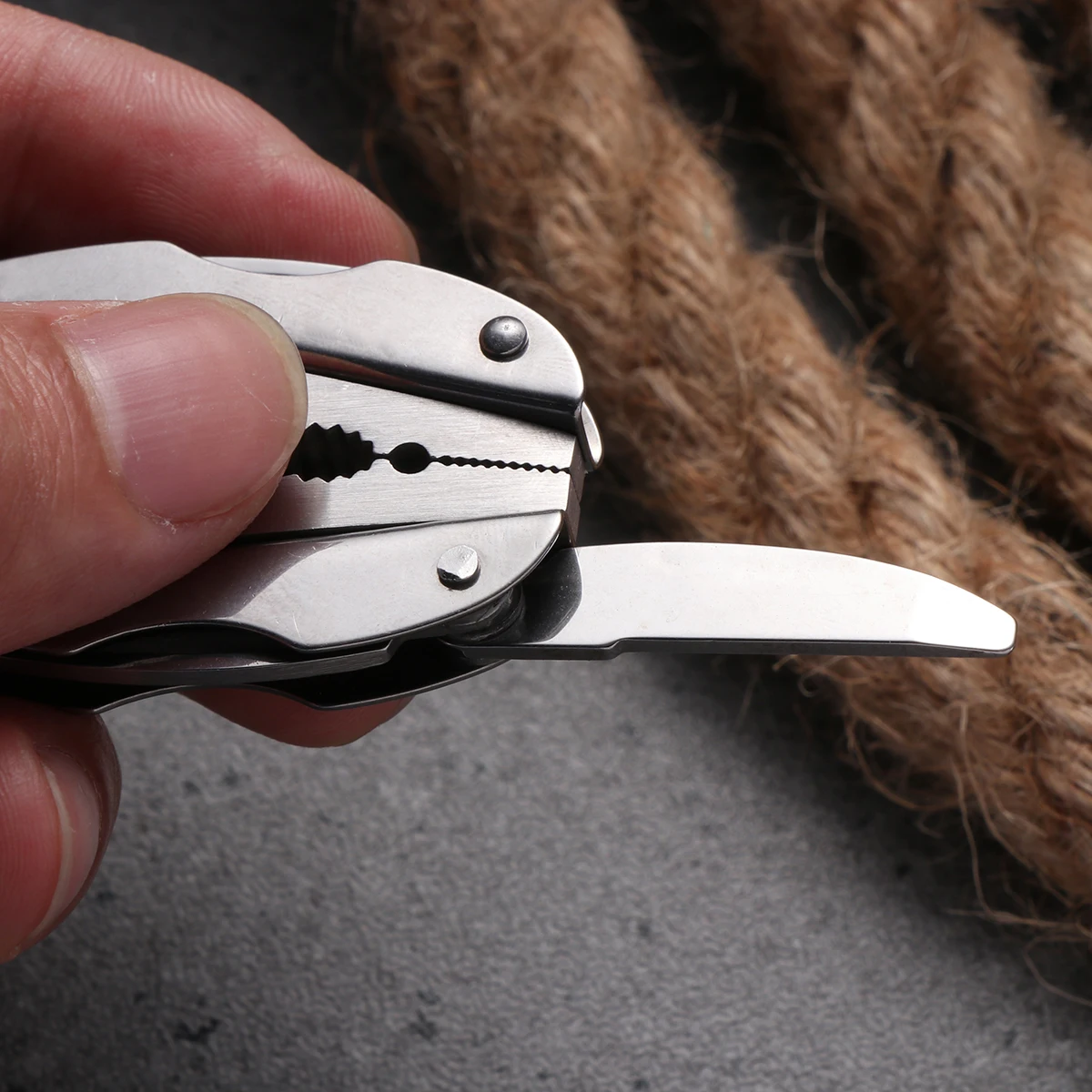 

Multi Function Tool Pliers Compact Stainless Steel Hammer Knife Wrench Saw Outdoor Pocket Mini Folding Adjustable Easy Carry
