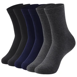 Calcetines de algodón transpirables para hombre y mujer, medias suaves de alta calidad, Color puro, blanco y negro, informales, de negocios, talla grande, 6 pares