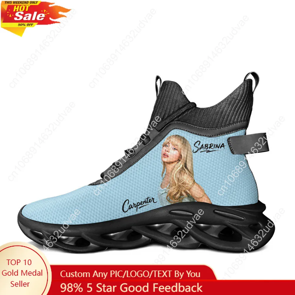 

Sabrina Carpenter High Top Running Shoes Mens Womens Casual Sneaker Pop Singer Mesh Footwear Custom Soft Elastic Sole Shoe Black