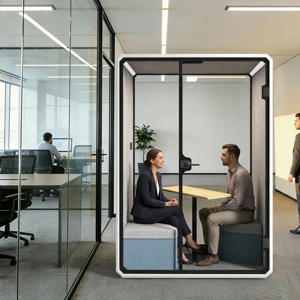 Commercial Soundproof Booth for Home Office Setup, Portable Privacy Booth for Meetings Calls and Remote Work Productivity Boost