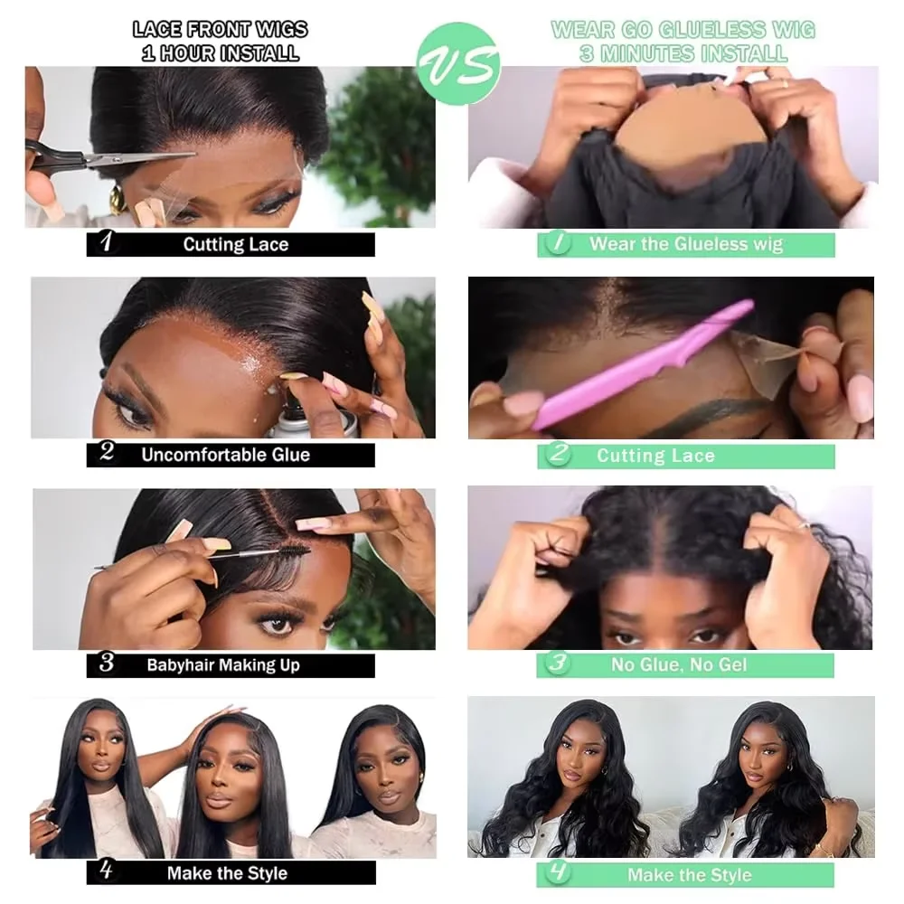 Wear Go Glueless Wig Body Wave Human Hair Wigs 30 32 Inch 4x4 5×5 HD Lace Closure Wig Pre Plucked Pre Cut Human Hair Wigs image 2