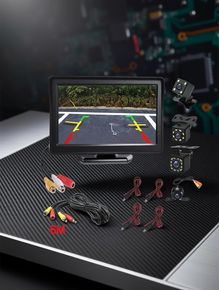 Installation facile 4.3 pouces ou caméra de recul écran de moniteur caméra de recul pour système de stationnement de voiture caméra pour véhicule