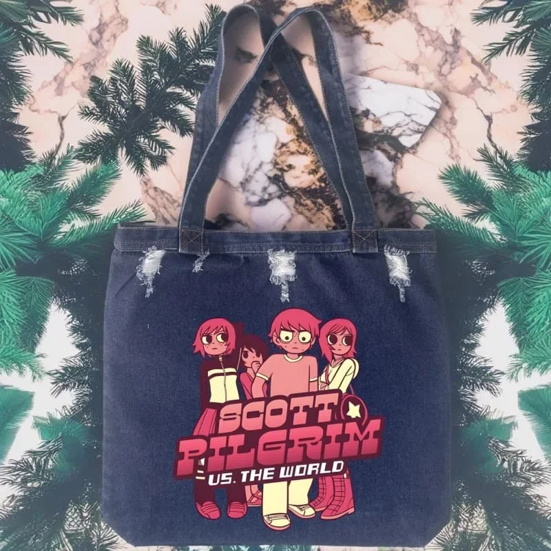 

scott pilgrim Leisure Cowboy Solid Zipper Light Tote Bag High Quality Fashion Large Capacity Handbag Soft Trendy Shoulder Bag