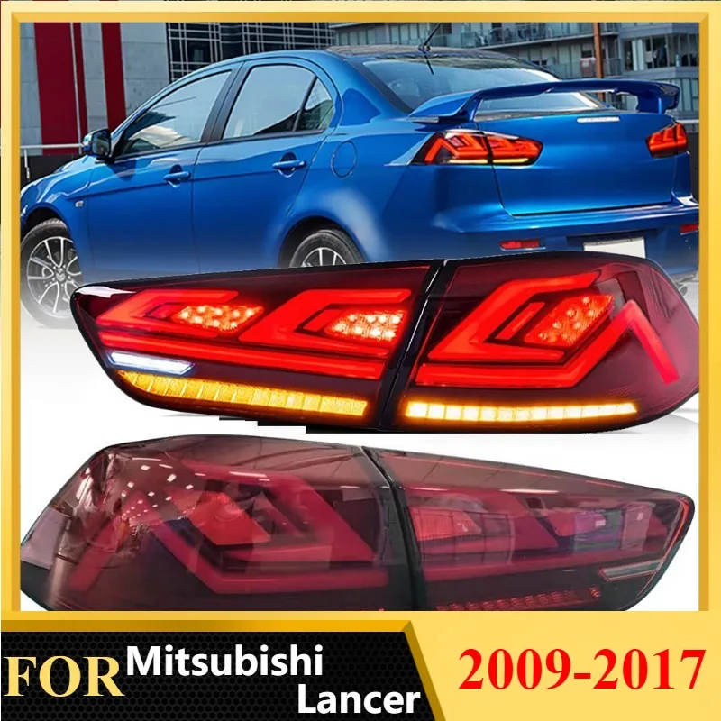 New Arrivals Full Set Pair LED Tail Lights For Mitsubishi Lancer 2009-2017 Red Smoke Rear Lamps Assembly Replacement Car Parts