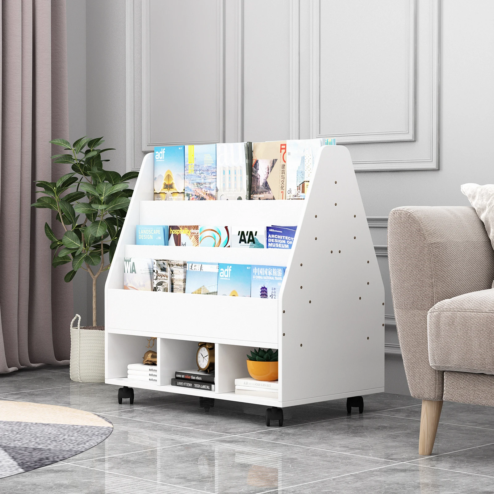 Rak Buku Surat Kabar Dapat Digunakan Sebagai Rak Buku Ruang Tamu, Rak Kamar Tidur Anak