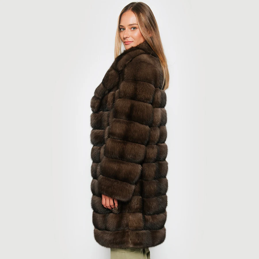 Long Fox Jacket Woman Natural Real Fox Fur Coats Winter Warm Fashion Fox Fur Jacket Hot Selling